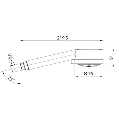 5 funkcijų dušo galvutė Bossini B00162 CYLINDRICA/5 Ø 75mm 4