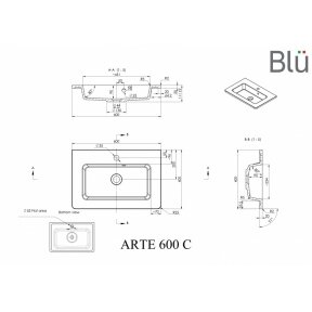 Умывальник из литого мрамора Blu ARTE