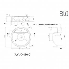 Умывальник из литого мрамора Blu PAVO