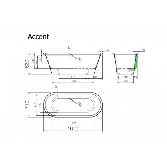 Ванна из каменной массы ACCENT VISPOOL 2