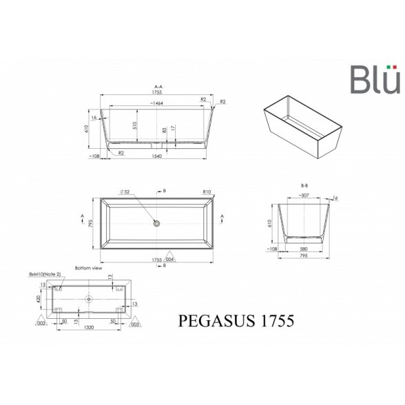 Ванна из литого мрамора Blu PEGASUS Evermite 2