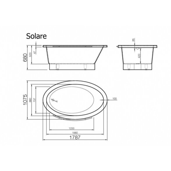 Ванна из каменно массы Vispool Solare 1787 4