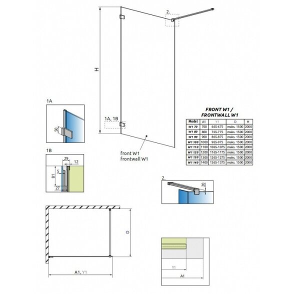 Открытая душевая кабина Radaway Euphoria Walk-in V 4