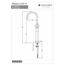 Высокий смеситель для умывальника OMNIRES MODERN