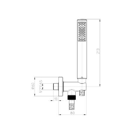 Душевая лейка с держателем Bossini C12 — ZEN, золото 2