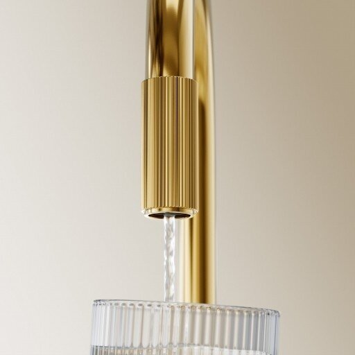 Aukso spalvos virtuvinis maišytuvas su geriamojo vandens funkcija OMNIRES SWITCH su filtruoto vandens sistema 1
