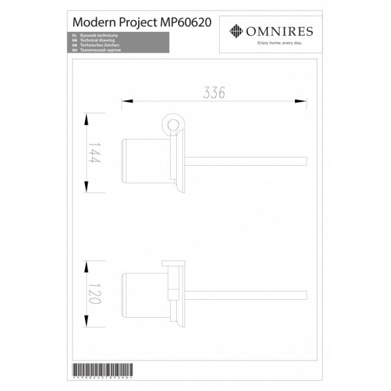 Ершик WC золотого цвета OMNIRES MODERN PROJECT 2