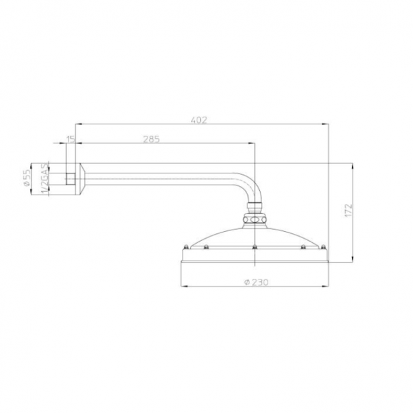 Настенный душ Retrò Antikal Ø 230 mm, Bossini 1