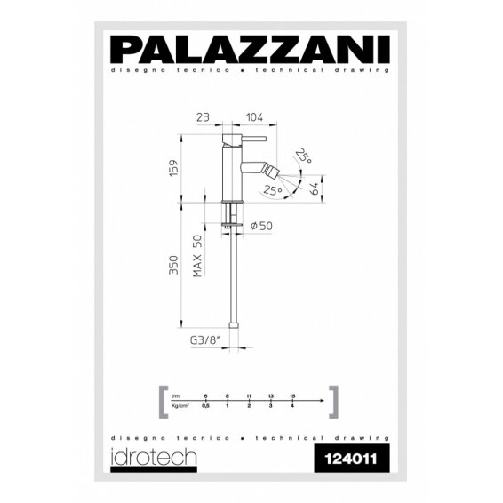 Смеситель биде Idrotech II, Palazzani 1