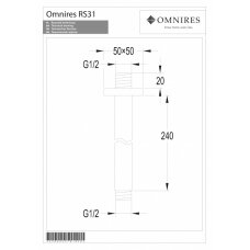 Колено для душевой головы из потолка OMNIRES