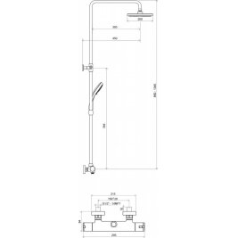 Душевая стойка с термостатом (Трансформер) Ravak 1
