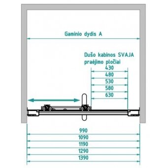 Dušo durys nišoms Brasta Glass SVAJA 2