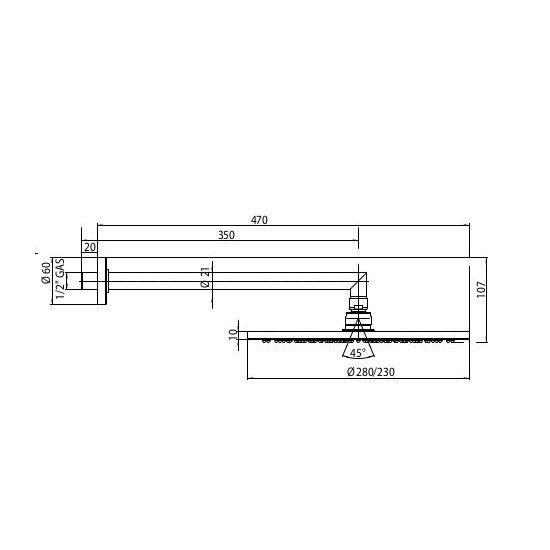 Настенный душ Cosmo 230, Bossini 3