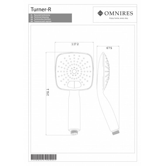 Ручной душ OMNIRES TURNER 1