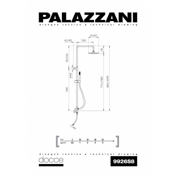 Комплект для душа Mis Qadra, Palazzani 1