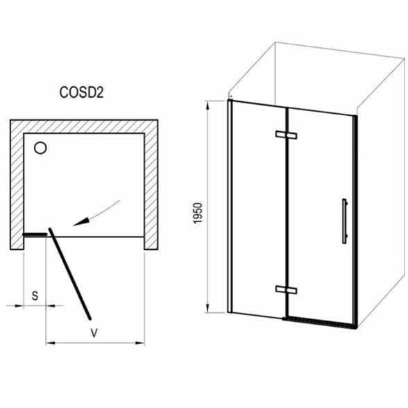 Dušo durys Ravak Cool COSD2 4