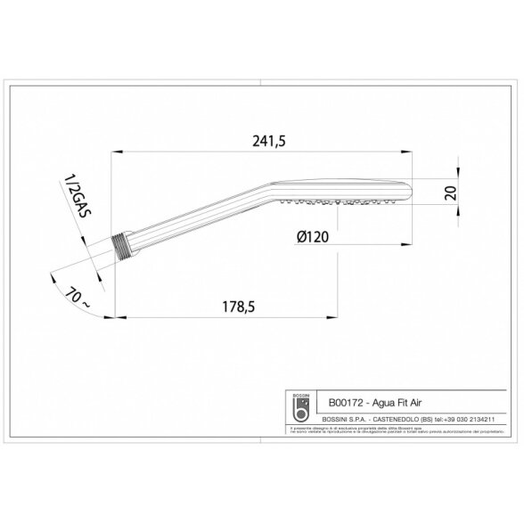 Dušo galvutė Bossini Agua Fitair Ø 120 mm 3