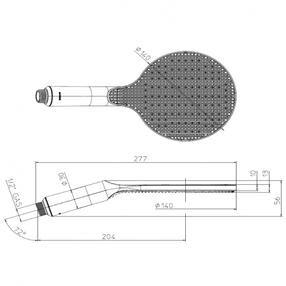 Душевая лейка Bossini  APICE  Ø140, белая матовая 3