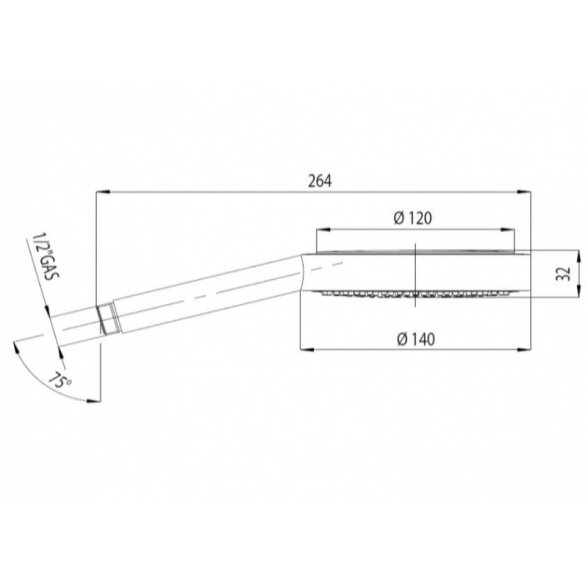 Dušo galvutė Bossini B00166 DINAMICA Ø 140 mm 5