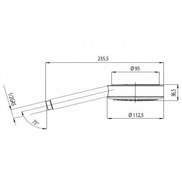 Душевая лейка Bossini B00167 DINAMICA Ø 110 mm 5