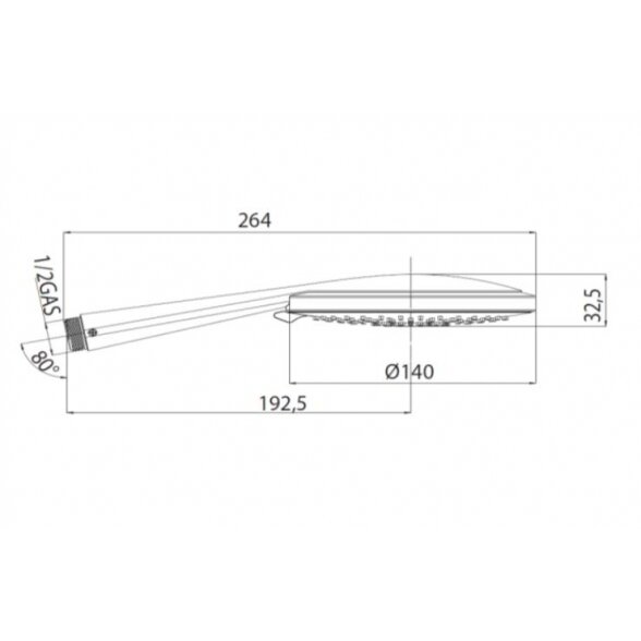 Душевая лейка Bossini B00168 MIXA/3 Fitair Ø 140 mm 6