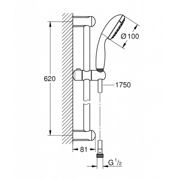 Комплект для душа Grohe Tempesta 100 1