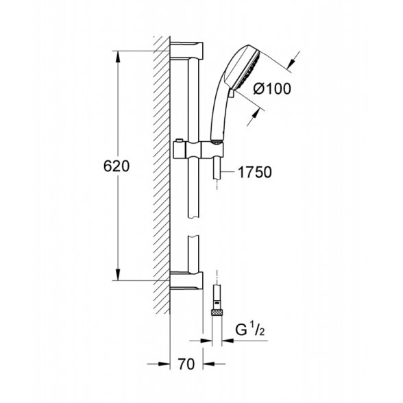 Комплект для душа Grohe Tempesta Cosmopolitan 100 1