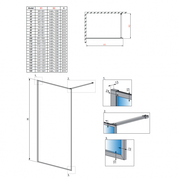 Открытая душевая кабина Radaway Modo Gold II 2