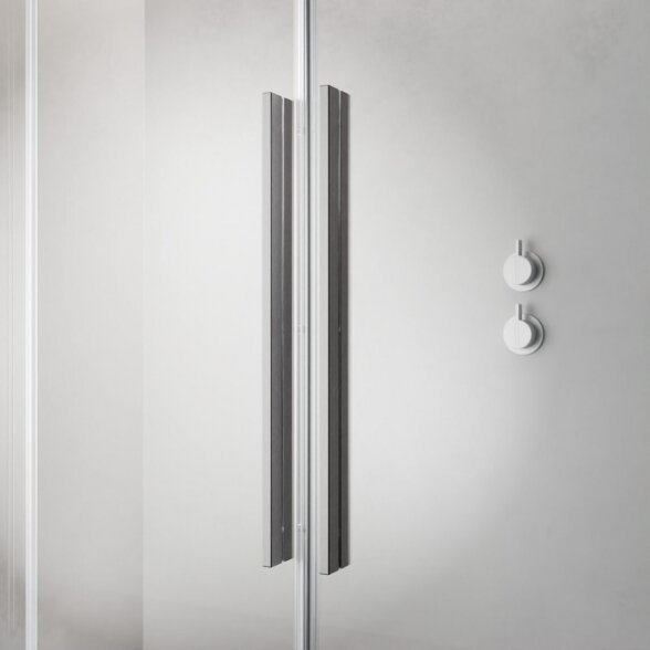 Открытая душевая кабина с раздвижными дверями Radaway Furo Brushed Nickel Walk-in 1