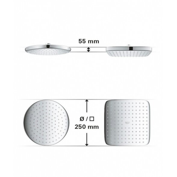 Dušo sistema su termostatu Grohe New Tempesta Cosmopolitan 250 Cube 4