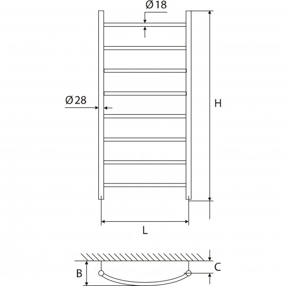 Полотенцесушитель Elonika EV 850 KL 1