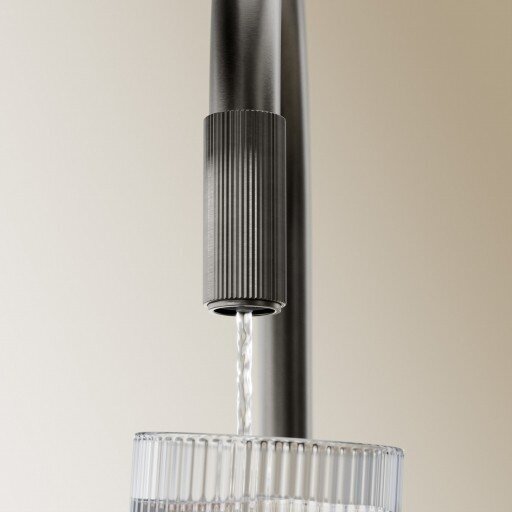 Grafito spalvos virtuvinis maišytuvas su geriamojo vandens funkcija OMNIRES SWITCH 1