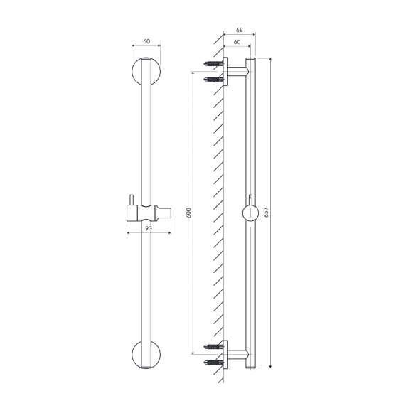 Душевая стойка OMNIRES DR12GR, графит 3