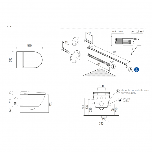 Умный подвесной унитаз с функцией гигиенического душа WClean GSI Swirlflush® 10