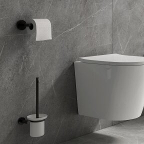 Juodos spalvos WC šepetys OMNIRES MODERN PROJECT