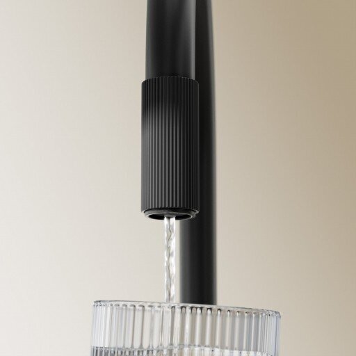 Juodos spalvos virtuvinis maišytuvas su geriamojo vandens funkcija OMNIRES SWITCH su filtruoto vandens sistema 1