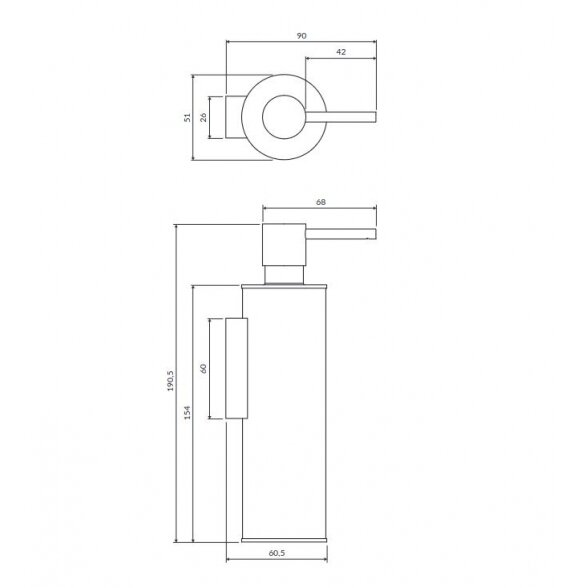 Дозатор мыла OMNIRES MODERN PROJECT, черный 1