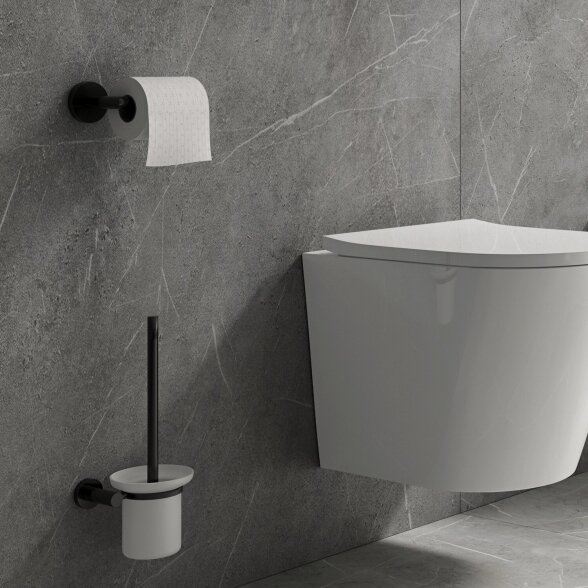 Juodos spalvos WC šepetys OMNIRES MODERN PROJECT 1