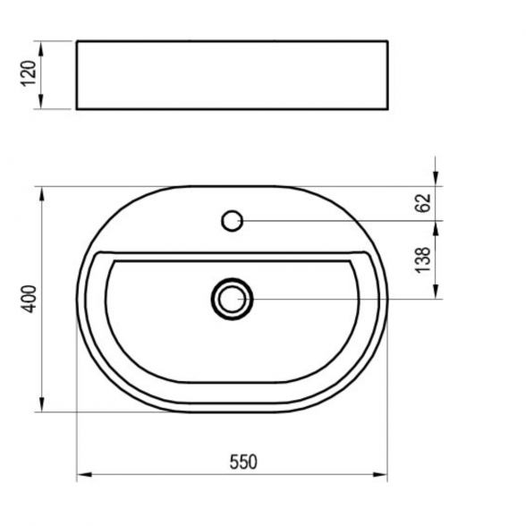 Керамический умывальник Ceramic O Slim Shelf 5