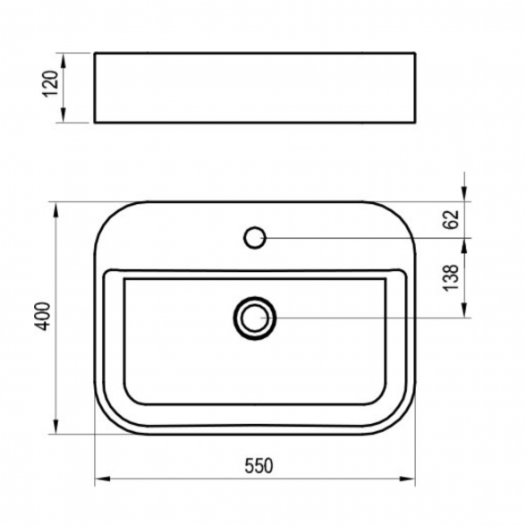 Керамический умывальник Ceramic R Slim Shelf 5