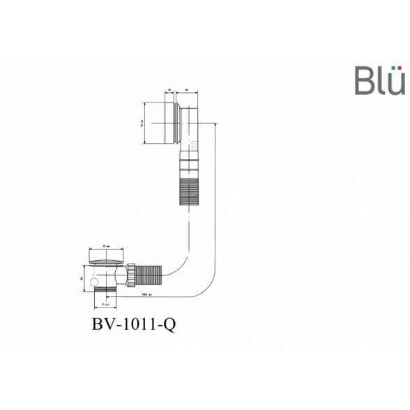 Квадратный сифон для ванны Blu 4