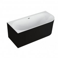 Отдельностоящая ванна угловая Polimat SOLA 160x75, черный мат