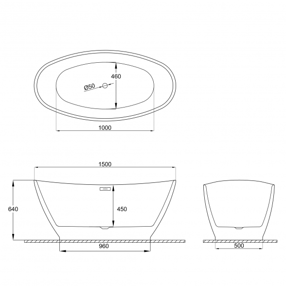 Отдельностоящая ванна Polimat Mango 150x75, розовая 1