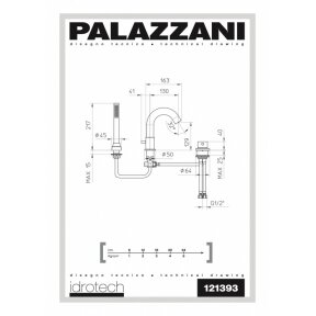 Maišytuvas montuojamas į vonios kraštą Palazzani Idrotech II