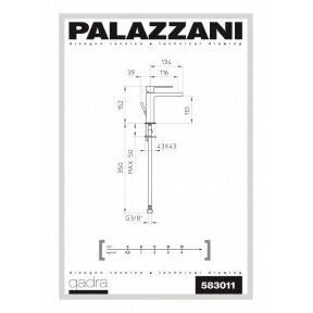 Смеситель для умывальника Qadra, Palazzani