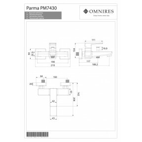 Смеситель для ванны OMNIRES PARMA