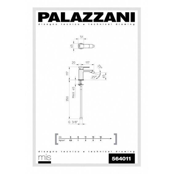 Смеситель для биде Palazzani Mis Color 1