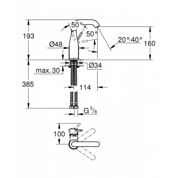 Смеситель для умывальника Grohe Essence 1