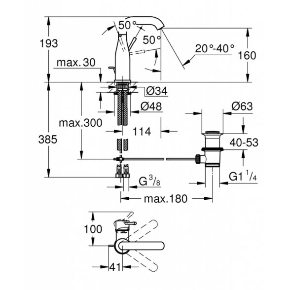 Смеситель для умывальника Grohe Essence 1