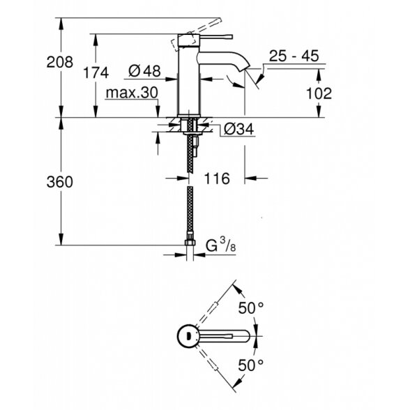 Смеситель для умывальника Grohe Essence S 1